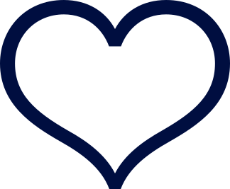Ícone de um coração em azul escuro